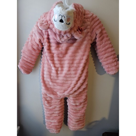 Adorable Koala Baby 1-Piece Pink Plush Hooded Pram Suit/Jumper-Size 18-24 Months - Picture 3 of 12